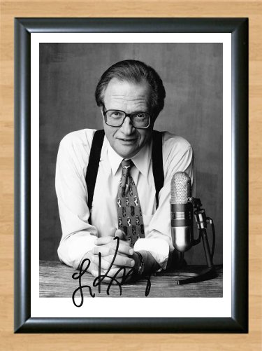 Larry King Signed Autographed Photo Poster 1 tv847 A4 8.3x11.7""