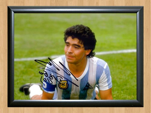 Diego Maradona Signed Autographed Photo Poster Print 11 fot116 A4 8.3x11.7""