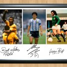 Diego Maradona George Best Pele Football Legends Signed Autographed Photo Poster fot115 A4 8.3x11.7"