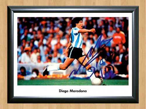 Diego Maradona Signed Autographed Photo Poster Print 10 fot114 A4 8.3x11.7""