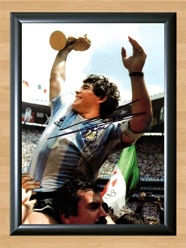 Diego Maradona Signed Autographed Photo Poster Print 6 fot110 A4 8.3x11.7""