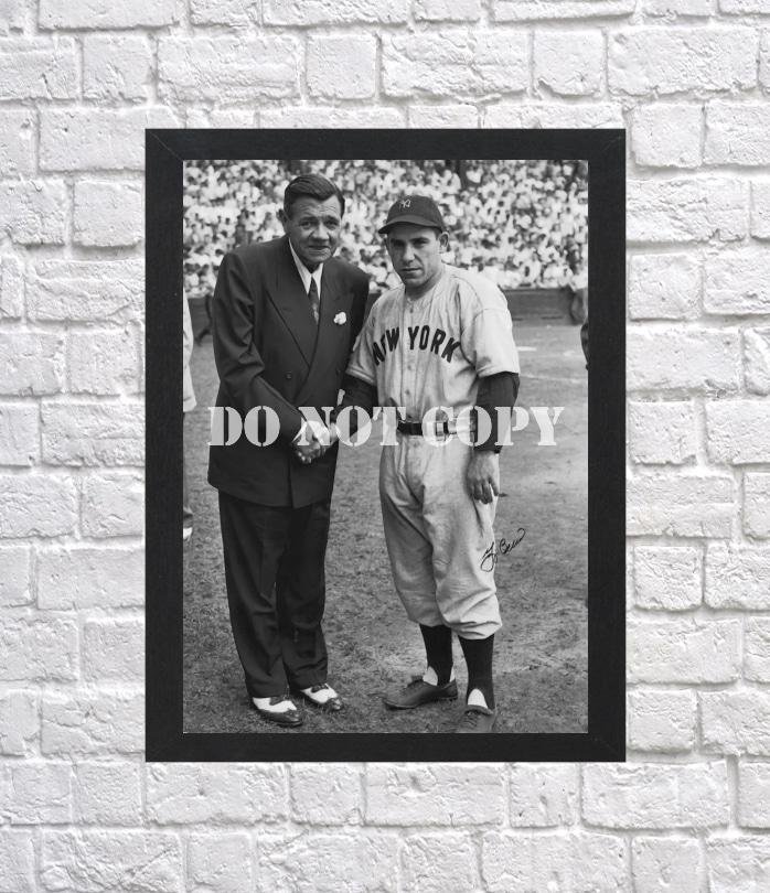 Yogi Berra Babe Ruth Signed Autographed Photo Poster bas88 A3 11.7x16.5