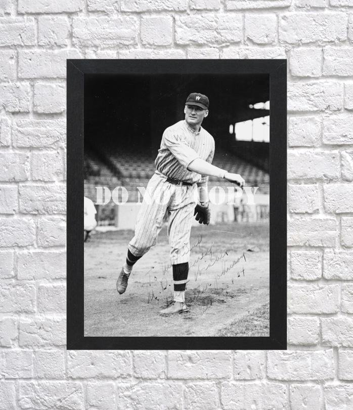 Walter Johnson Signed Autographed Photo Poster 1 bas81 A3 11.7x16.5""
