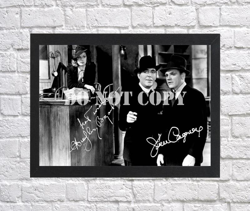 James Cagney Humphrey Bogart Signed Autographed Photo Poster mo1618 A3 11.7x16.5""