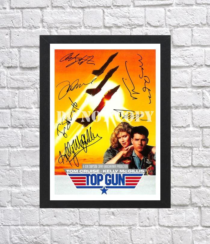 Top Gun Tom Cruise Cast Signed Autographed Photo Poster mo1616 A3 11.7x16.5""