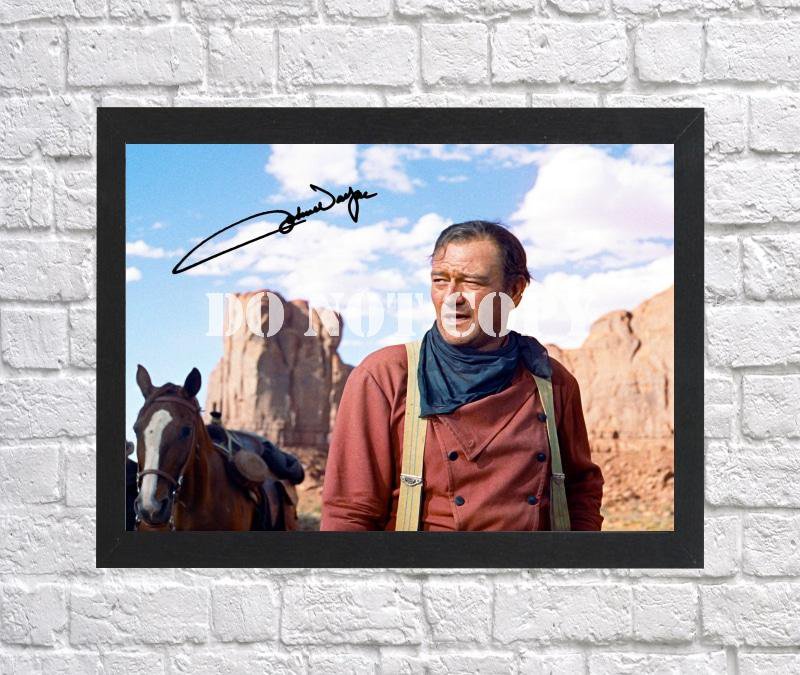 John Wayne Cowboy Signed Autographed Photo Poster mo1601 A3 11.7x16.5""