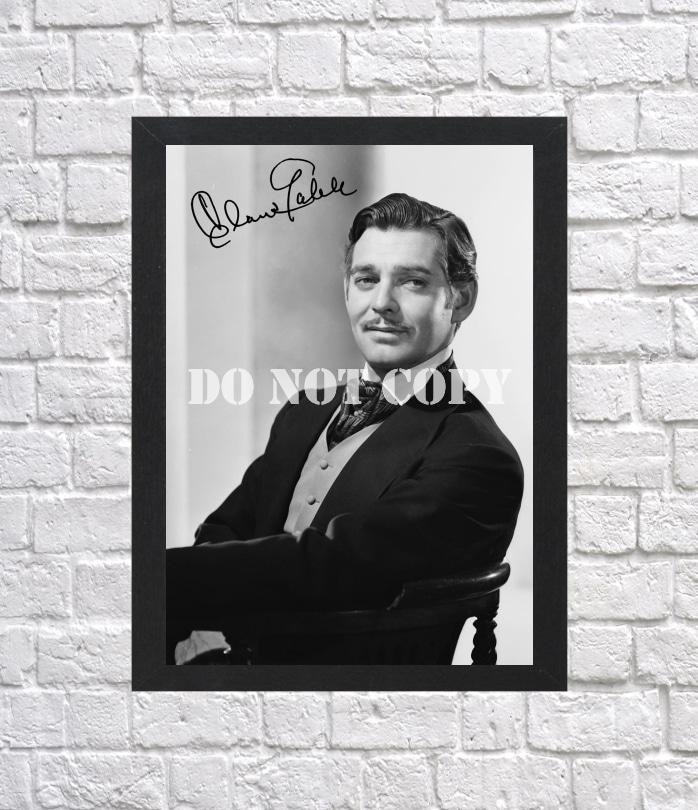 Clark Gable Gone With The Wind Signed Autographed Photo Poster mo1594 A3 11.7x16.5""