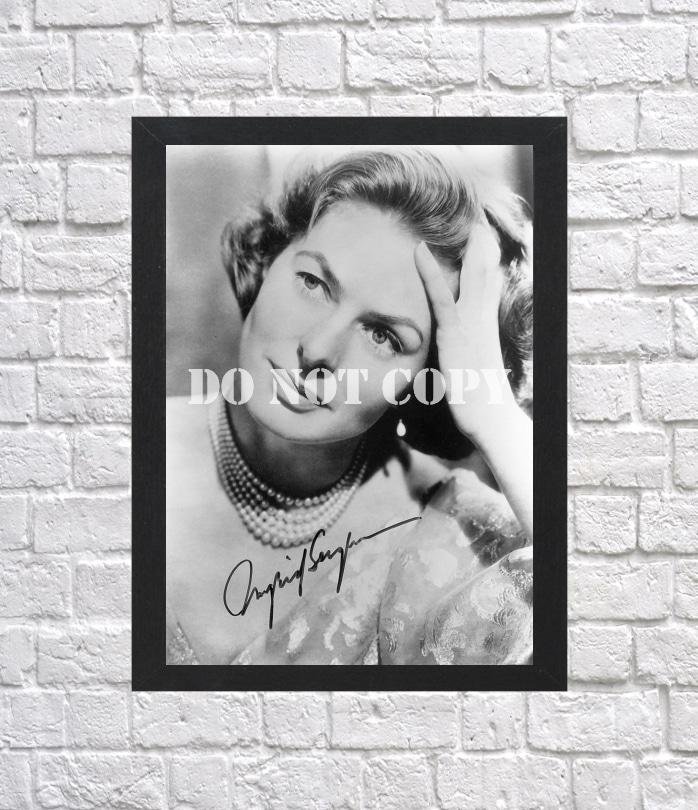 Ingrid Bergman Signed Autographed Photo Poster mo1576 A3 11.7x16.5""