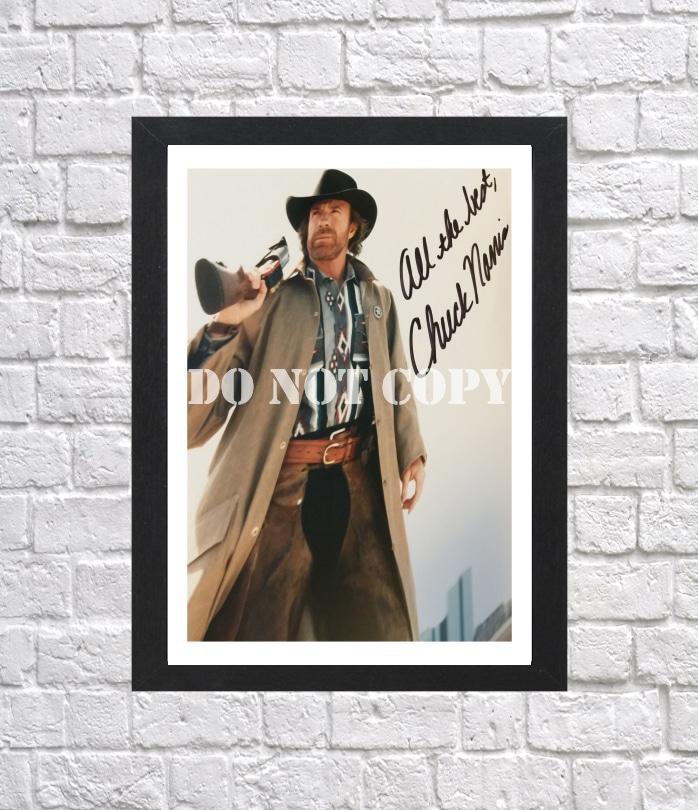 Chuck Norris Autographed Signed Print Photo Poster mo1446 A3 11.7x16.5""