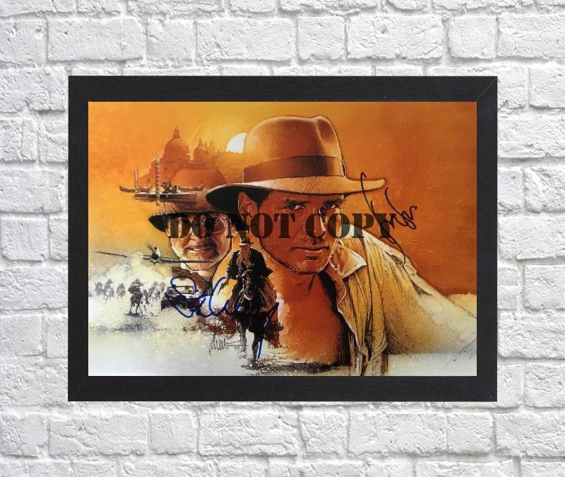 Indiana Jones Sean Connery Harrison Ford Autographed Signed Photo Poster mo1305 A3 11.7x16.5""
