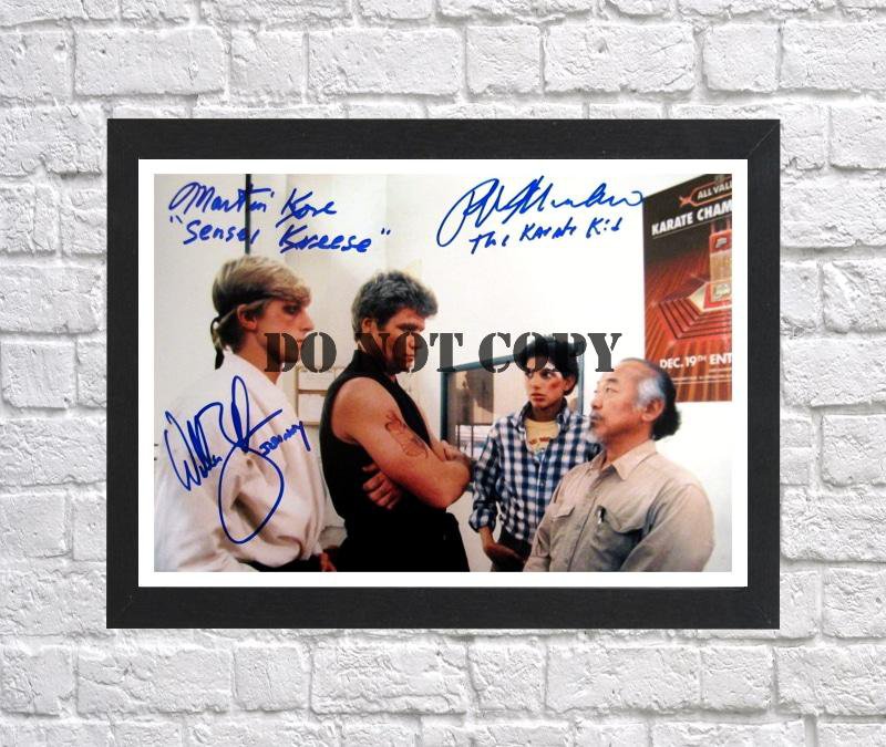 Ralph Macchio William Zabka Karate Kid Cast Autographed Signed Photo Poster mo1262 A3 11.7x16.5""
