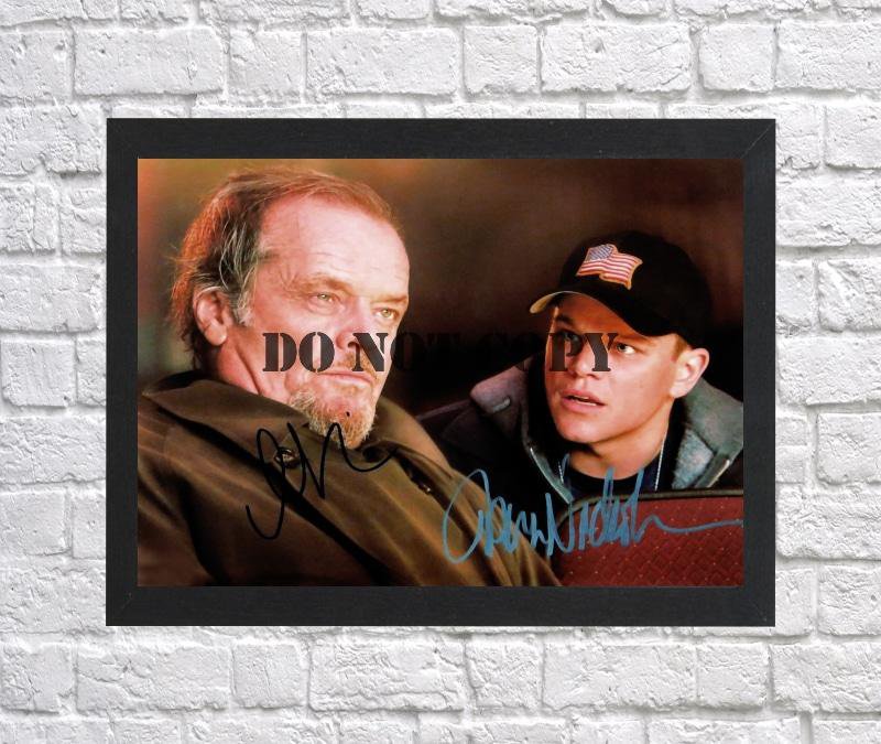 Jack Nicholson Matt Damon Departed Autographed Signed Photo Poster mo1108 A3 11.7x16.5""