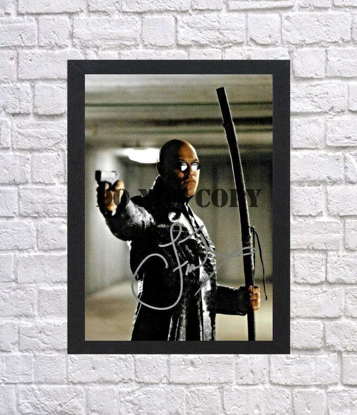 Laurence Fishburne The Matrix Morpheus Autographed Signed Photo Poster mo1101 A3 11.7x16.5""