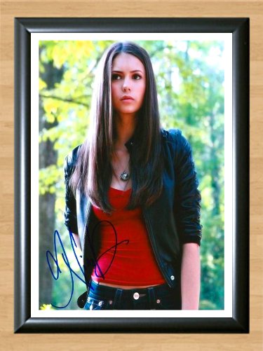 Vampire Diaries Nina Dobrev Signed Autographed Photo Poster tv968 A3 11.7x16.5""