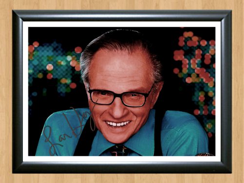 Larry King Signed Autographed Photo Poster 3 tv849 A3 11.7x16.5""