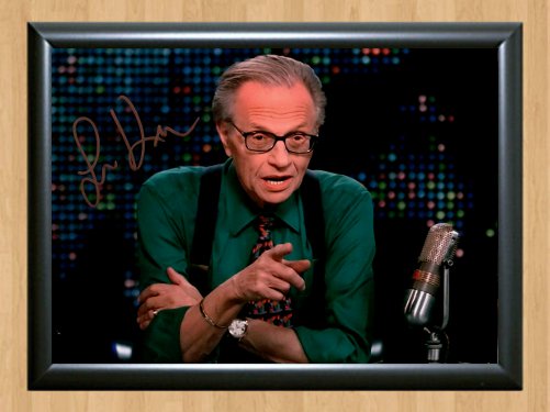 Larry King Signed Autographed Photo Poster 2 tv848 A3 11.7x16.5""