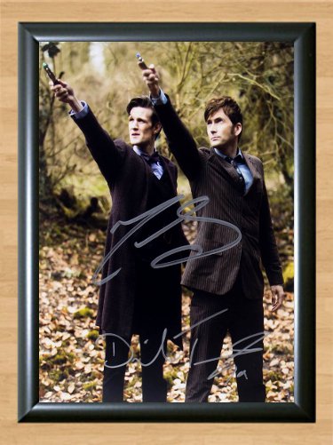 David Tennant Matt Smith Doctor Who Signed Autographed Photo Poster 2 tv576 A3 11.7x16.5""