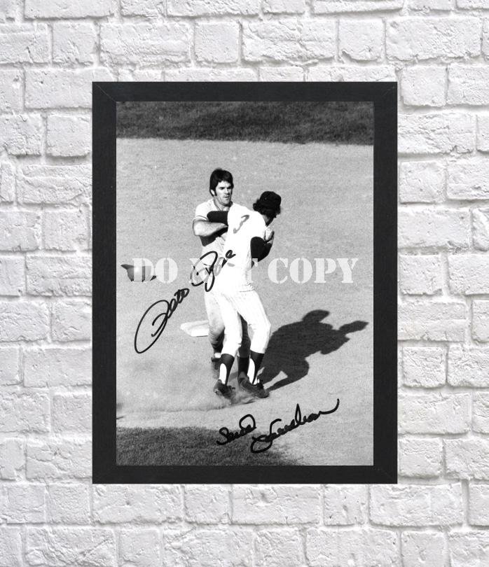 Pete Rose Bud Harrelson Signed Autographed Photo Poster bas64 A2 16.5x23.4"