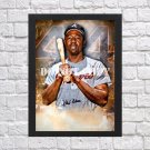 Hank Aaron Signed Autographed Photo Poster 6 bas44 A2 16.5x23.4"