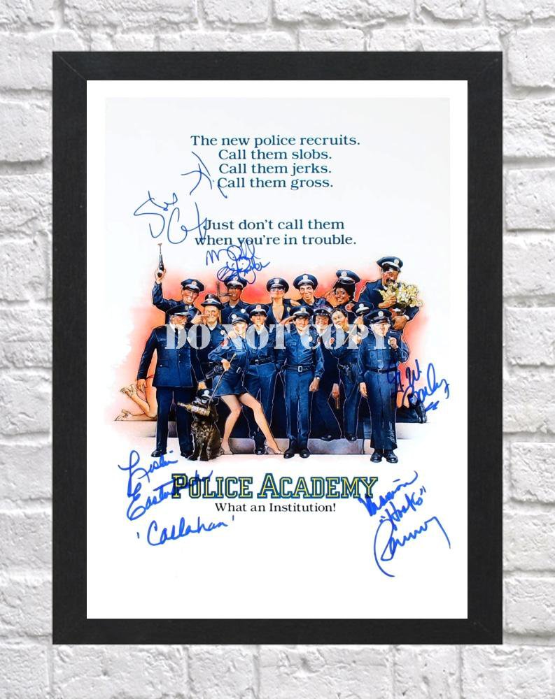 Police Academy Cast Signed Autographed Photo Poster tv1094 A2 16.5x23.4"
