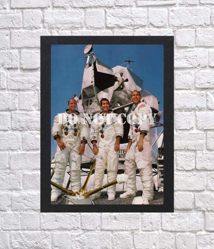 Apollo 12 Charles Conrad Alan Bean Dick Gordon Autographed Signed Print Photo Poster h74 A2 16.5x23.