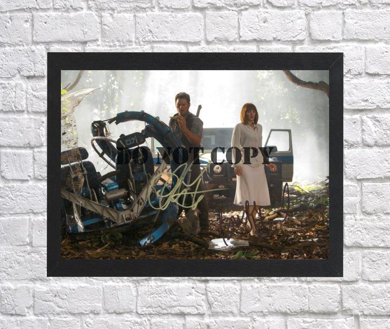 Jurassic World Chris Pratt Bryce Dallas Autographed Signed Photo Poster mo1163 A2 16.5x23.4"