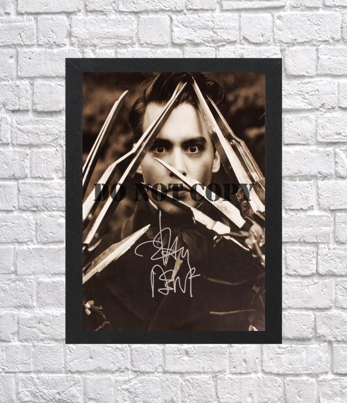 Johnny Depp Edward Scissorhands Autographed Signed Photo Poster mo1154 A2 16.5x23.4"