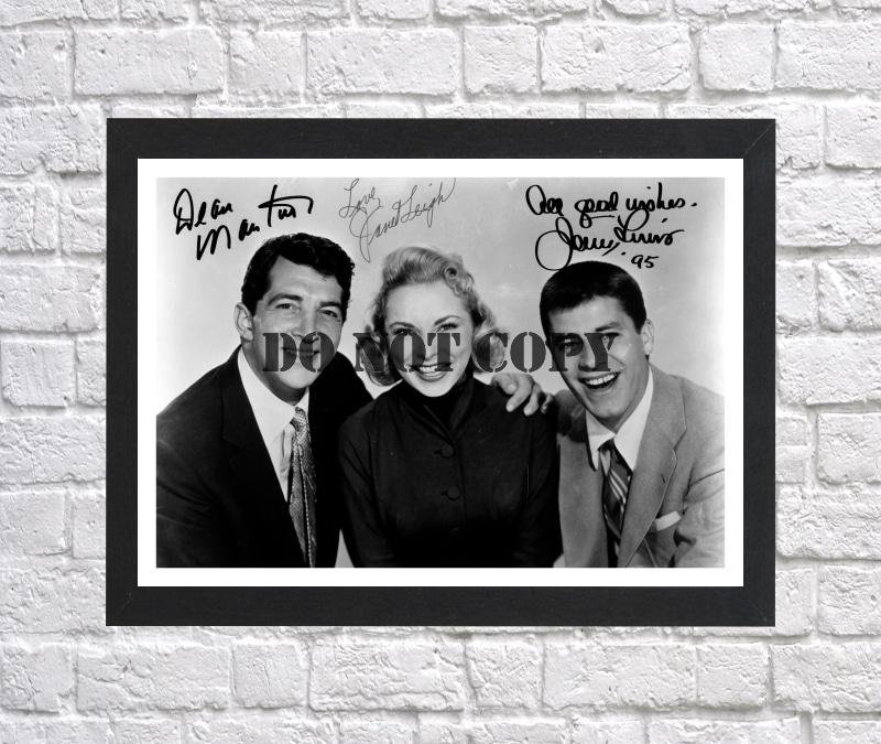 Janet Leigh Jerry Lewis Dean Martin Autographed Signed Print Photo Poster mo1050 A2 16.5x23.4"