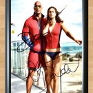 Dwayne Johnson Alexandra Daddario Baywatch Signed Autographed Photo Poster tv776 A2 16.5x23.4"
