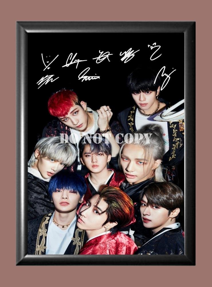 Stray Kids Band 4 Signed Autographed Poster Photo A4 8.3x11.7""