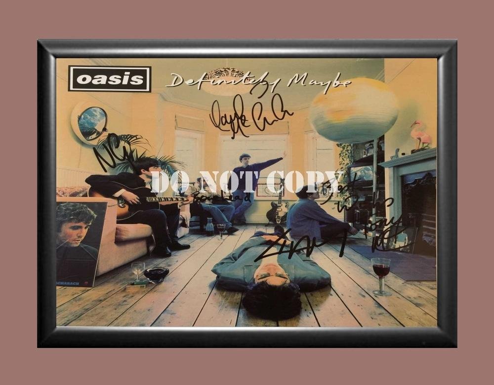 Oasis Band 3 Signed Autographed Poster Photo A4 8.3x11.7""
