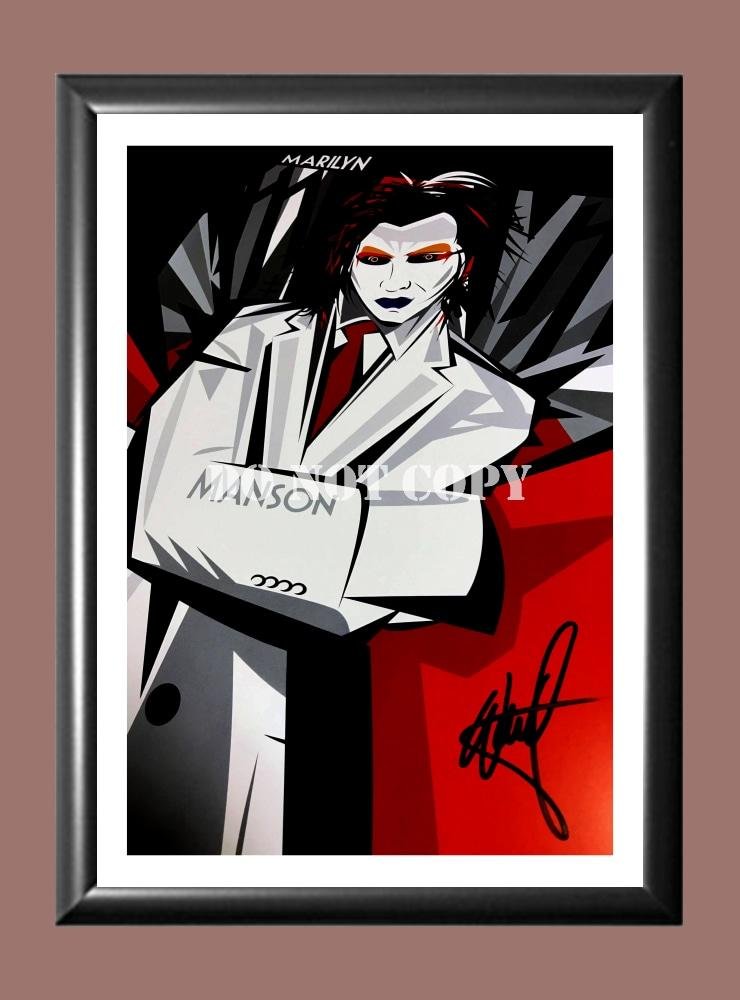 Marilyn Manson 7 Signed Autographed Poster Photo A4 8.3x11.7""