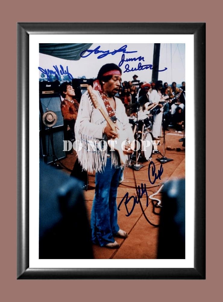 Gypsy Sun and The Rainbows Billy Cox Larry Lee Signed Autographed Poster Photo A4 8.3x11.7""