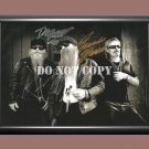 ZZ Top Band Billy Gibbons Frank Beard Dusty Hill 12 Signed Autographed Poster Photo A4 8.3x11.7""