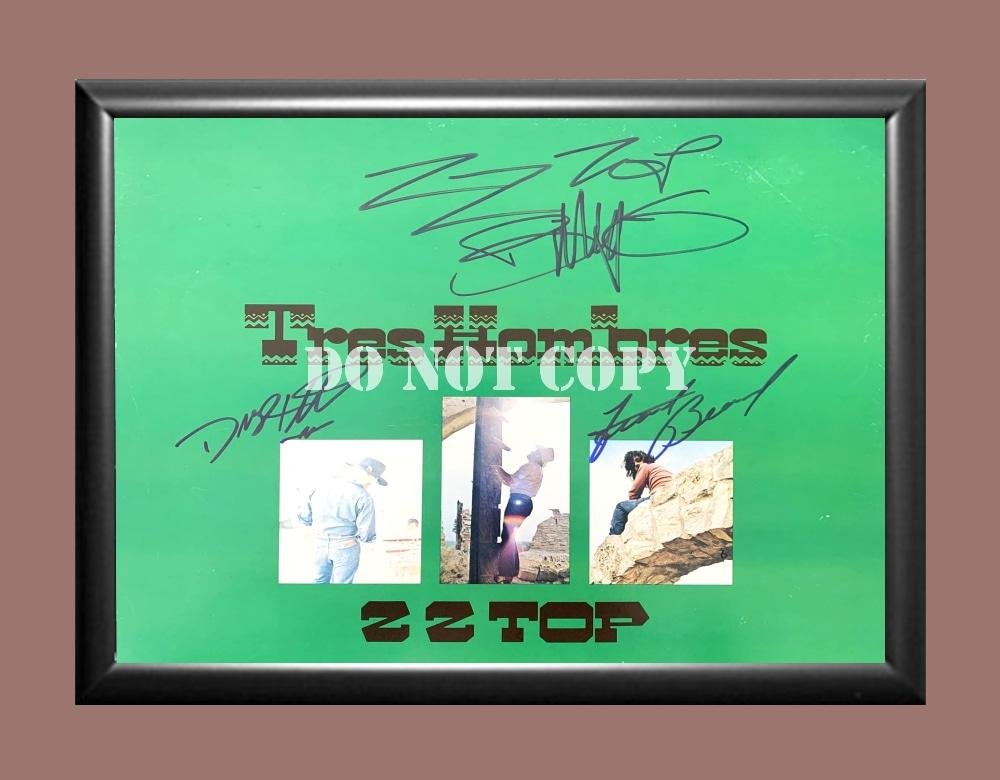 ZZ Top Band Billy Gibbons Frank Beard Dusty Hill 6 Signed Autographed Poster Photo A4 8.3x11.7""