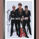 ZZ Top Band Billy Gibbons Frank Beard Dusty Hill 5 Signed Autographed Poster Photo A4 8.3x11.7""