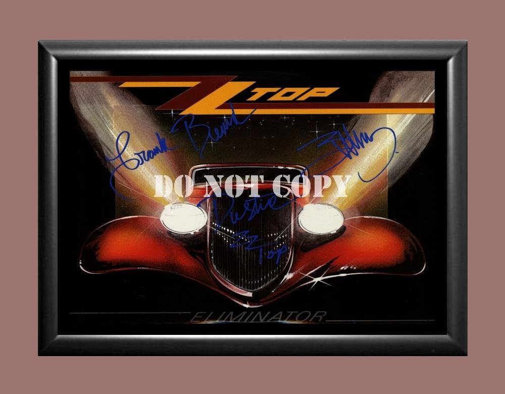 ZZ Top Band Billy Gibbons Frank Beard Dusty Hill 4 Signed Autographed Poster Photo A4 8.3x11.7""