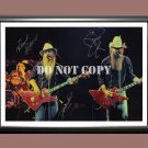 ZZ Top Band Frank Beard Dusty Hill ZZ Top Band 1 Signed Autographed Poster Photo A4 8.3x11.7""