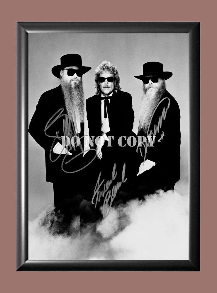 ZZ Top Band Billy Gibbons Frank Beard Dusty Hill 1 Signed Autographed Poster Photo A4 8.3x11.7""