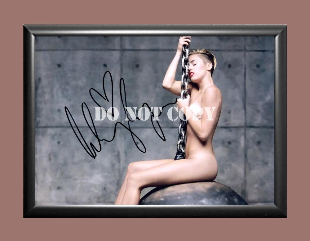 Miley Cyrus 6 Signed Autographed Poster Photo A3 11.7x16.5""