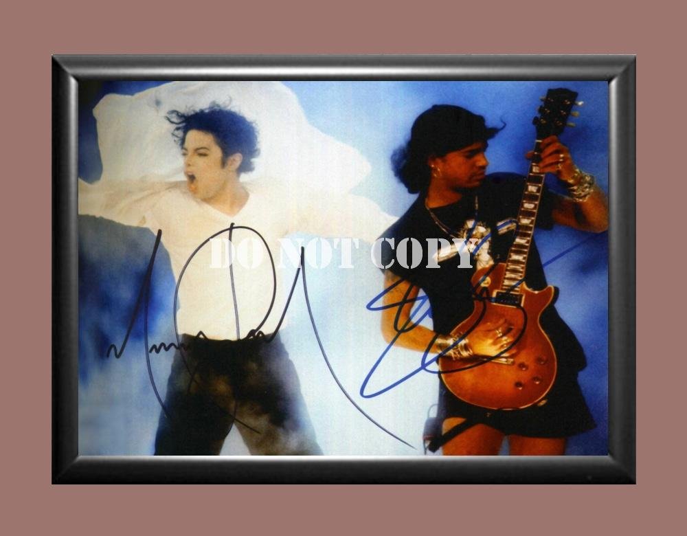 Michael Jackson and Slash Signed Autographed Poster Photo A3 11.7x16.5""