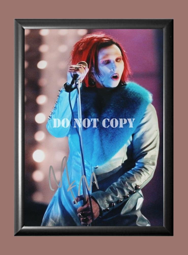 Marilyn Manson 5 Signed Autographed Poster Photo A3 11.7x16.5""