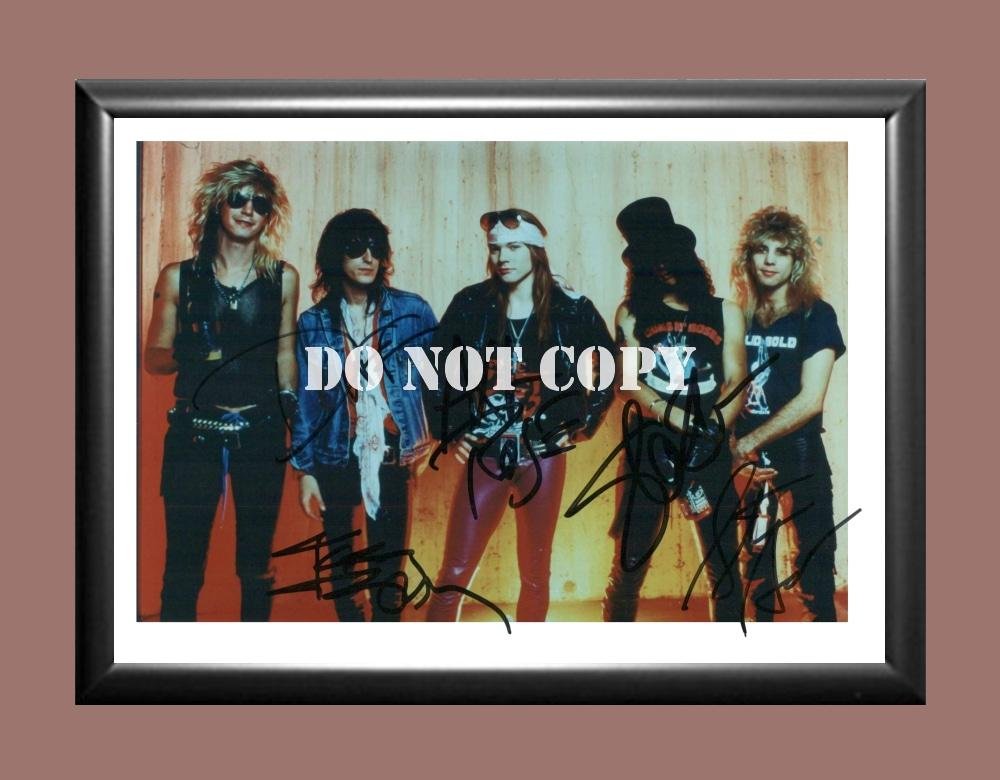 Guns N' Roses Band 5 Signed Autographed Poster Photo A3 11.7x16.5""