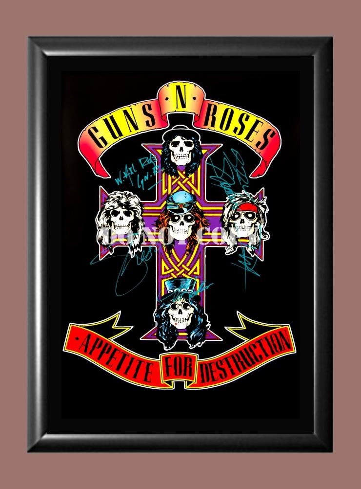 Guns N' Roses Band 2 Signed Autographed Poster Photo A2 16.5x23.4""