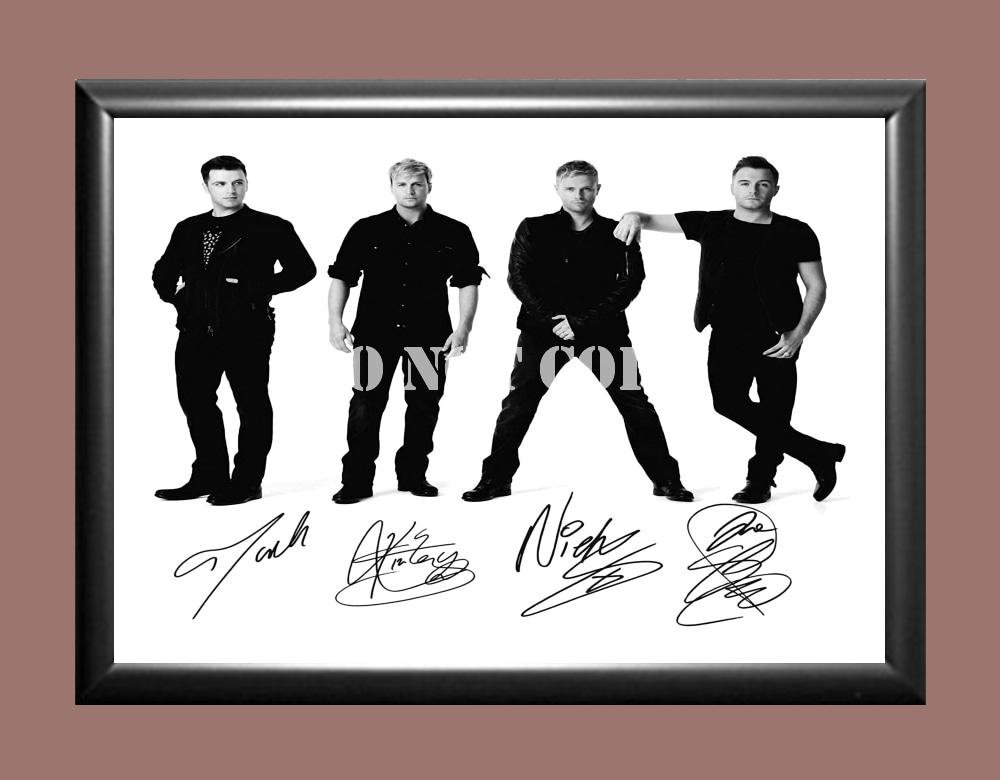 Westlife Band 2 Signed Autographed Poster Photo A2 16.5x23.4""