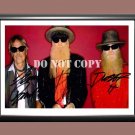 ZZ Top Band Billy Gibbons Frank Beard Dusty Hill 14 Signed Autographed Poster Photo A2 16.5x23.4""