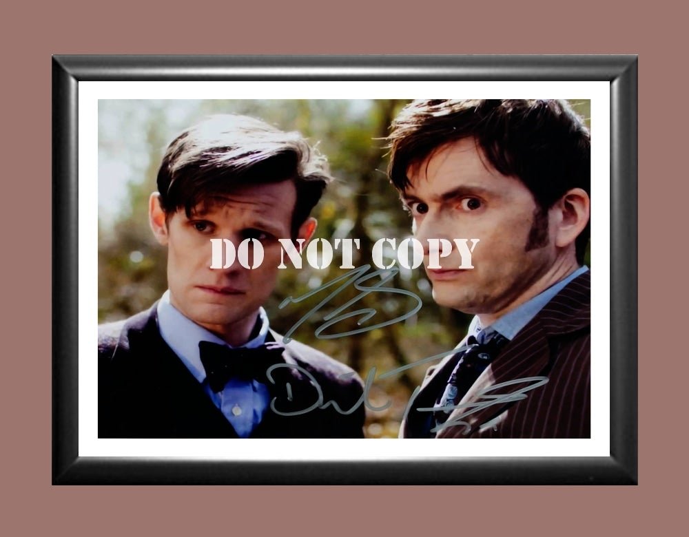 David Tennant Matt Smith Dr Who Signed Autographed Photo Poster A4 8.3x11.7"" TV1290A4