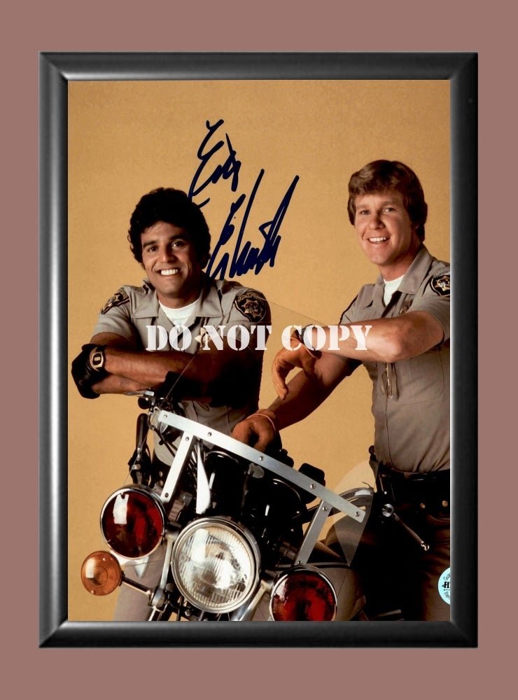 Erik Eric Estrada Larry Wilcox CHiPs Signed Autographed Photo Poster A4 8.3x11.7"" TV1191A4
