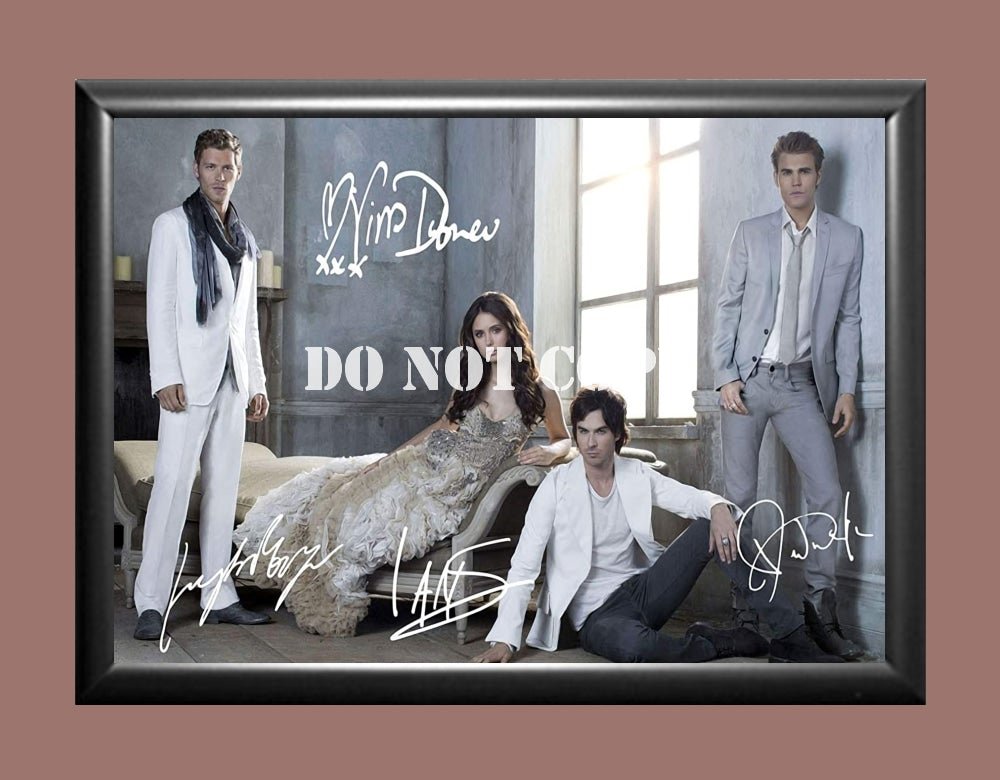 Vampire Diaries Cast Signed Autographed Photo Poster A3 11.7x16.5"" TV1444A3