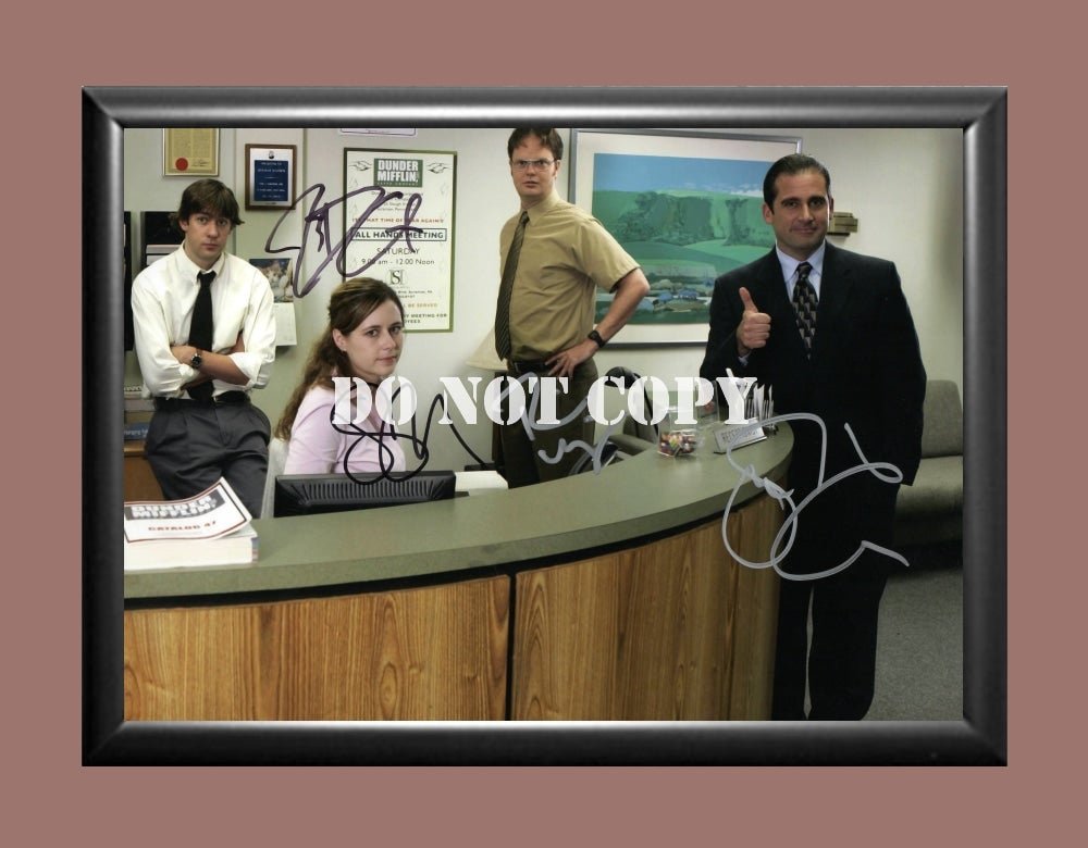 The Office Cast Steve Carell John Krasinski Rainn Wilson Jenna Fischer Signed Autographed Photo Post